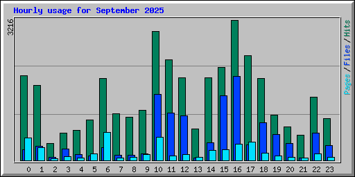 Hourly usage for September 2025