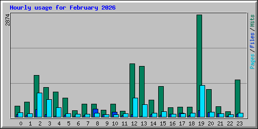 Hourly usage for February 2026